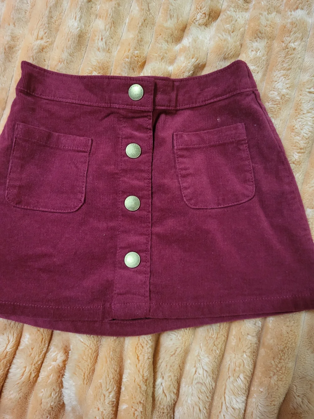 Old Navy Burgundy Corduroy Button-Front Girls' Skirt
